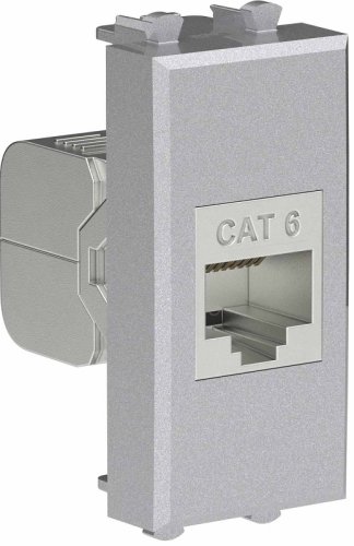 Розетка компьютерная экранированная модульная DKC Avanti 1-м. 1 мод. RJ45 6е закаленная сталь картинка